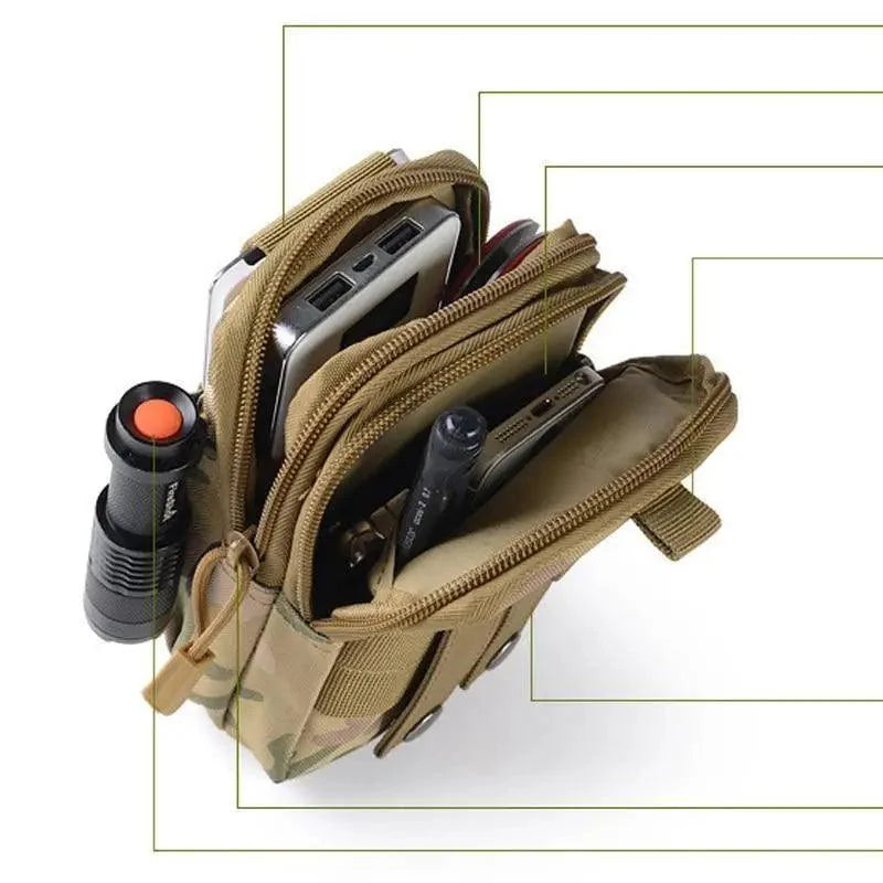 Multifunction Classic Water-Resistant Phone Bag Outdoor Waist Bag Portable Durable Large Capacity Bags