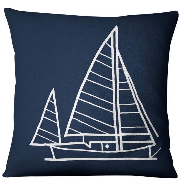 Navigation Navy Blue Nautical Shell Starfish Linen Pillow Cover Blue Anchor Navigation Anchor Sailboat Pillowcase Marine Cushion Cover Sofa Home Decorative Cushion Cover For Home