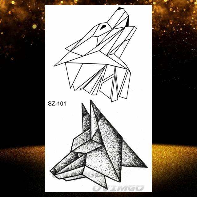 New Black Wolf Forest Sticker Tattoos Temporary Tree Fierce Animal Body Tattoo Luxury Design Custom Tatoos For Mens