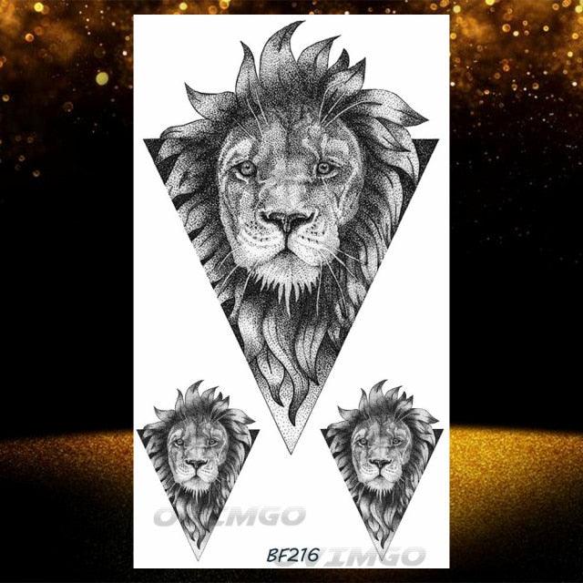New Black Wolf Forest Sticker Tattoos Temporary Tree Fierce Animal Body Tattoo Luxury Design Custom Tatoos For Mens
