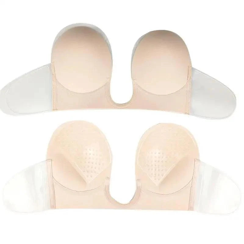 New Elegance Invisible Push Up Bra Strapless Bras Dress Wedding Party Sticky Self-adhesive Silicone Brassiere Breathable Deep U Bra Underwear