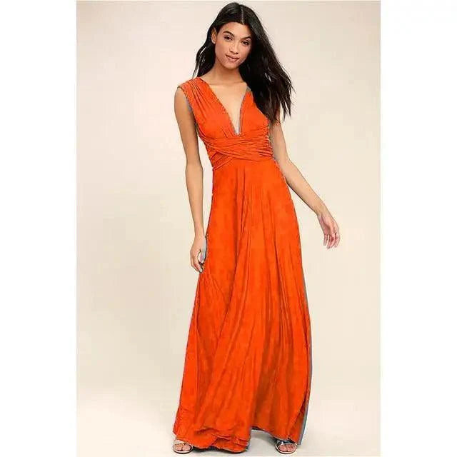 New Fashion Boho Women Multiway Wrap Convertible Maxi Club Red Dress Bandage Long Dress Party Dresses For Women