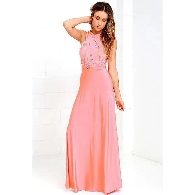New Fashion Boho Women Multiway Wrap Convertible Maxi Club Red Dress Bandage Long Dress Party Dresses For Women