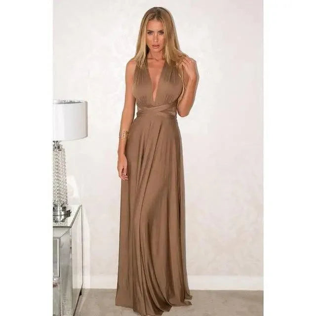 New Fashion Boho Women Multiway Wrap Convertible Maxi Club Red Dress Bandage Long Dress Party Dresses For Women