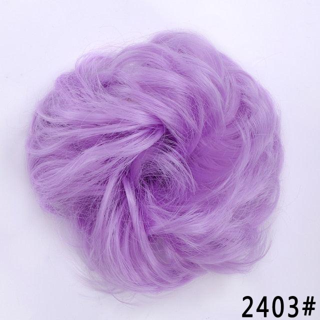 New Girl's Synthetic Chignon Red Pink Purple Blue Green Curly Messy Bun Kids Donut Roller Hair Bun Heat Resistant Fake Hair Wigs For Black Women Cosplay Wigs For Women