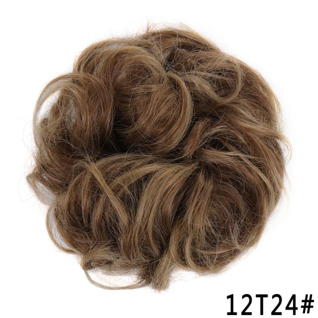 New Girl's Synthetic Chignon Red Pink Purple Blue Green Curly Messy Bun Kids Donut Roller Hair Bun Heat Resistant Fake Hair Wigs For Black Women Cosplay Wigs For Women
