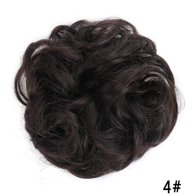 New Girl's Synthetic Chignon Red Pink Purple Blue Green Curly Messy Bun Kids Donut Roller Hair Bun Heat Resistant Fake Hair Wigs For Black Women Cosplay Wigs For Women