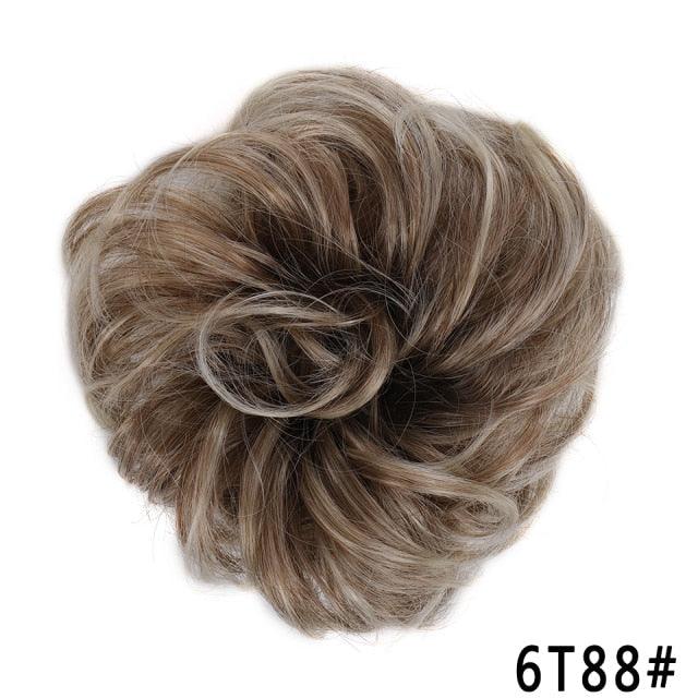 New Girl's Synthetic Chignon Red Pink Purple Blue Green Curly Messy Bun Kids Donut Roller Hair Bun Heat Resistant Fake Hair Wigs For Black Women Cosplay Wigs For Women