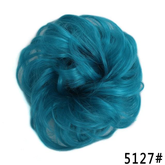 New Girl's Synthetic Chignon Red Pink Purple Blue Green Curly Messy Bun Kids Donut Roller Hair Bun Heat Resistant Fake Hair Wigs For Black Women Cosplay Wigs For Women