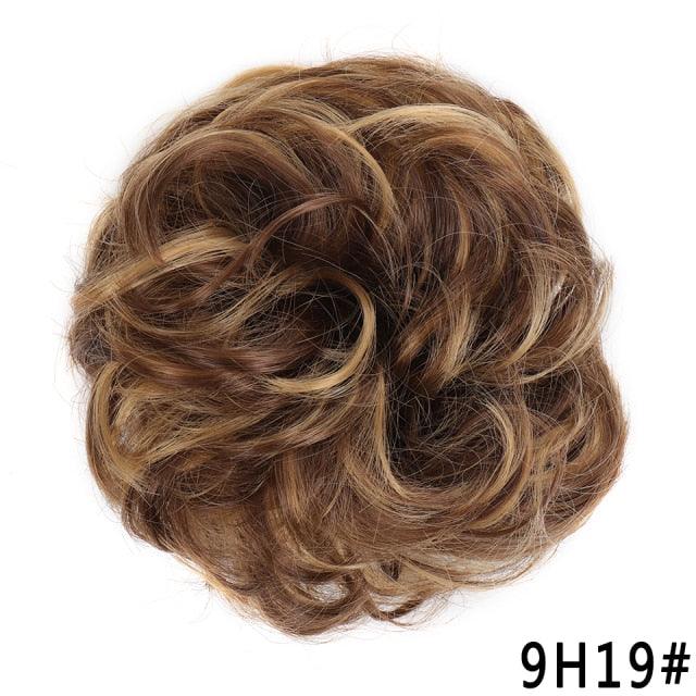 New Girl's Synthetic Chignon Red Pink Purple Blue Green Curly Messy Bun Kids Donut Roller Hair Bun Heat Resistant Fake Hair Wigs For Black Women Cosplay Wigs For Women