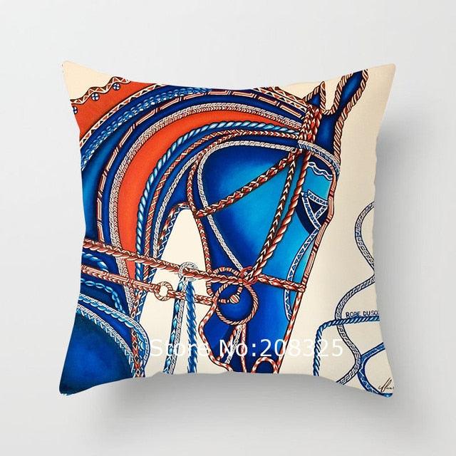 New Horse Cushion Cover Short Plus Luxury Horse Cotton Linen Decorative Pillowcase Cushion Decorative Pillows  Covers for Home Sofa Couch Car Bedrooms 45x45cm