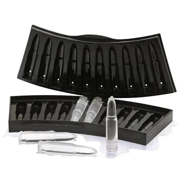 New Incredible Gun Bullet Skull Ice Cube Maker Bullet Ice Cube Tray Chocolate Mold Home Bar Accessories Whiskey Wine Ice Cream Tool