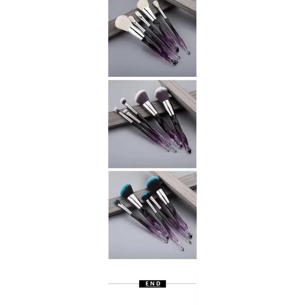 New Luxury Cosmic Color New Luxury Crystal Makeup Brushes Powder Foundation Eyeshadow Eyebrow Cosmetics for Face Fan Make Up Brush Set