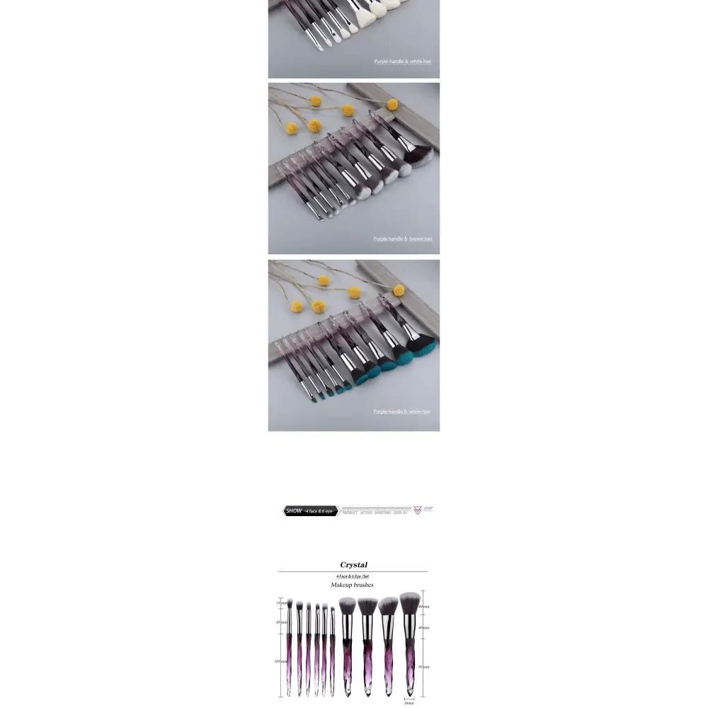 New Luxury Cosmic Color New Luxury Crystal Makeup Brushes Powder Foundation Eyeshadow Eyebrow Cosmetics for Face Fan Make Up Brush Set