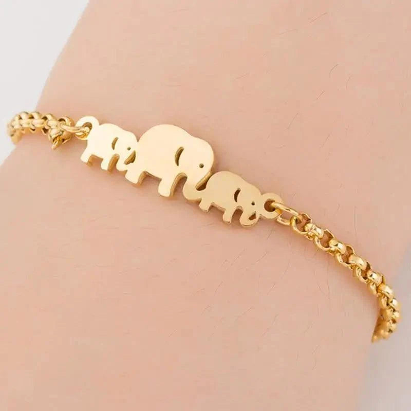 New Modern Elegant Stainless Steel Luxury Bracelet For Women Lovely Animal Butterfly Elephant Strand Bracelets Bangles Jewelry Accessories