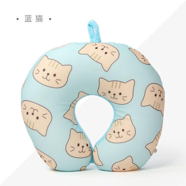 New Polar Bear And Cat U-shaped Travel Pillows For Sleeping Microbead Foam Cartoon Neck Pillow Office Airplane Soft Headrest Premium Travel Pillow Sleep with NO Neck Pain Super Soft Memory Foam Neck Pillow Easy Washing