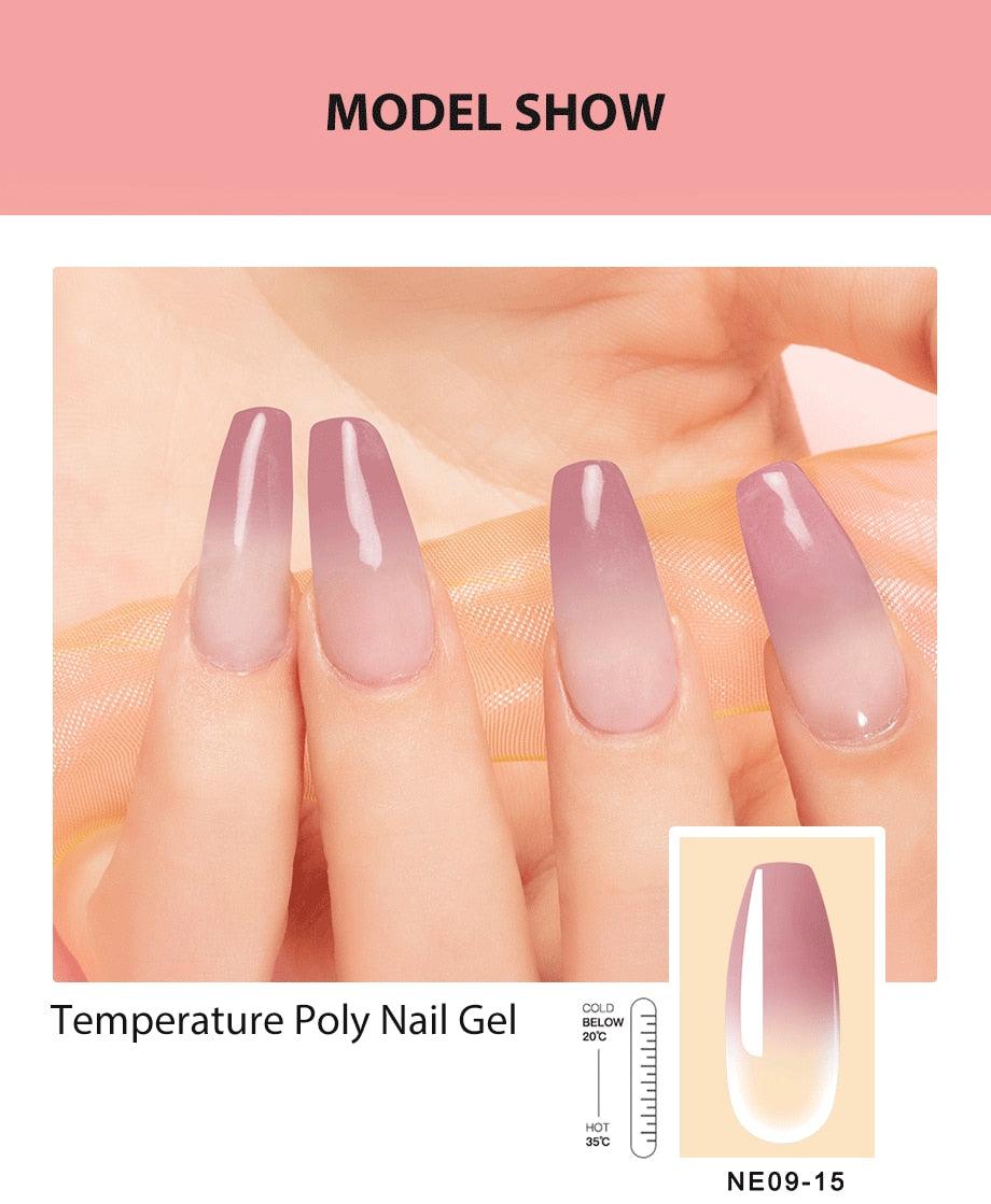 New Poly Nail Polish Gel Extension Glitter Gel Nails Manicure Design UV Reflective Diamond Shine