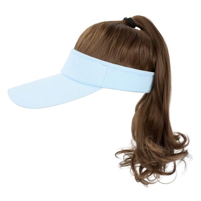 Ponytail Extension Cap hair Synthetic Wig Curly Wavy Wigs with Visor Hat hair Wigs for Women Hat Baseball Wigs For Black Women Cosplay Wigs For Women