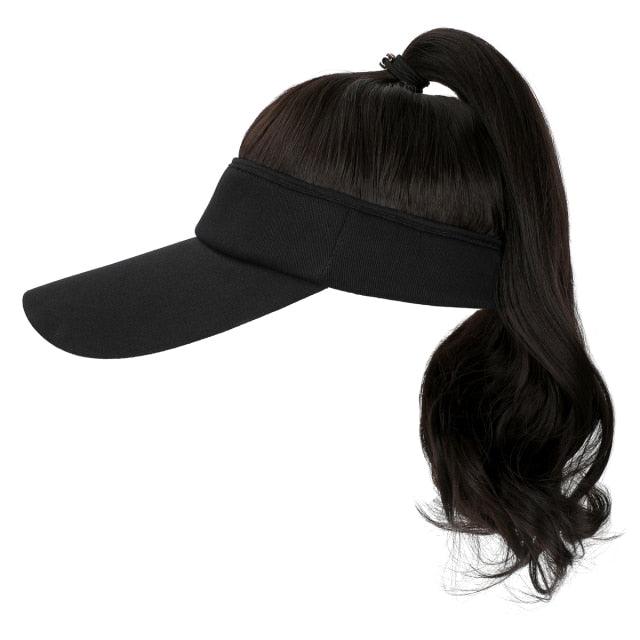 Ponytail Extension Cap hair Synthetic Wig Curly Wavy Wigs with Visor Hat hair Wigs for Women Hat Baseball Wigs For Black Women Cosplay Wigs For Women