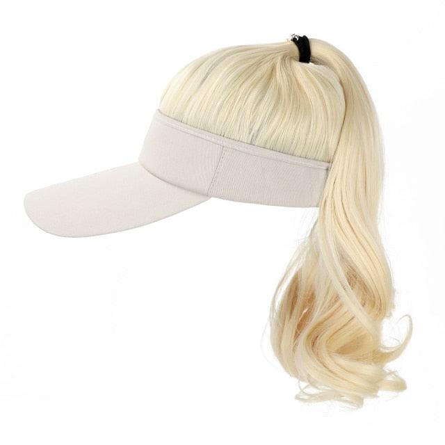 Ponytail Extension Cap hair Synthetic Wig Curly Wavy Wigs with Visor Hat hair Wigs for Women Hat Baseball Wigs For Black Women Cosplay Wigs For Women