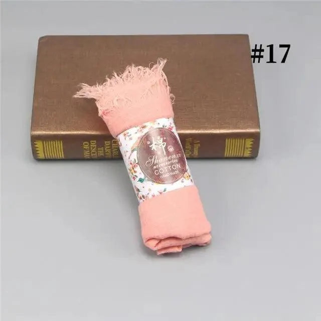 New Stylish Plain Scarf Women Muslim Crinkle Hijab Scarf Female Musulman Soft Cotton Headscarf Islamic Hijab Shawls And Wraps