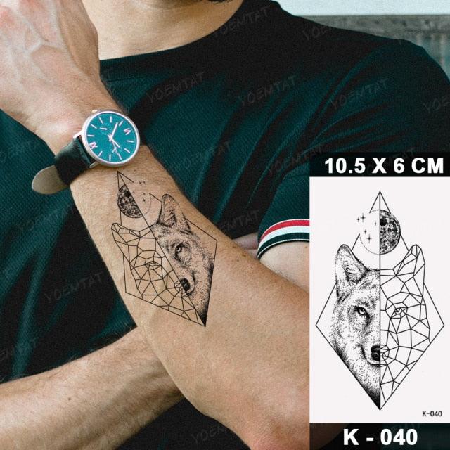 New Waterproof Temporary Tattoo Sticker Deer Animal Flash Tatoo Black Line Body Art Small Decorative Design For Womens Boys