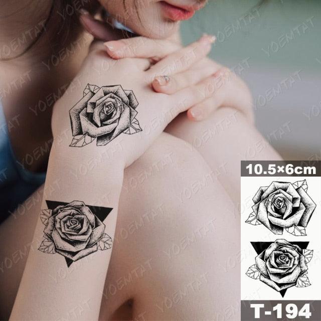 New Waterproof Temporary Tattoo Sticker Deer Animal Flash Tatoo Black Line Body Art Small Decorative Design For Womens Boys