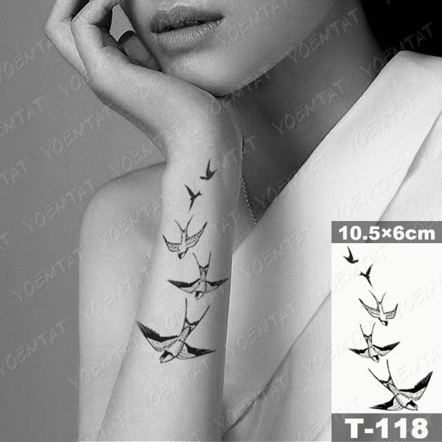 New Waterproof Temporary Tattoo Sticker Deer Animal Flash Tatoo Black Line Body Art Small Decorative Design For Womens Boys