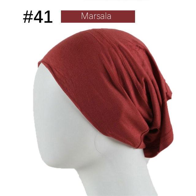 New Winter Autumn Soft Solid Color Inner Hijab  Cap Lightweight Muslim Turban Elegant Hijab Caps Hat Islam Under Scarf  Undercap Bonnet Color Soft Jersey Stretch Hijab's Tube Cap Hat Hijab Bonnet Muslim Women Scarf Turbans Head For Women