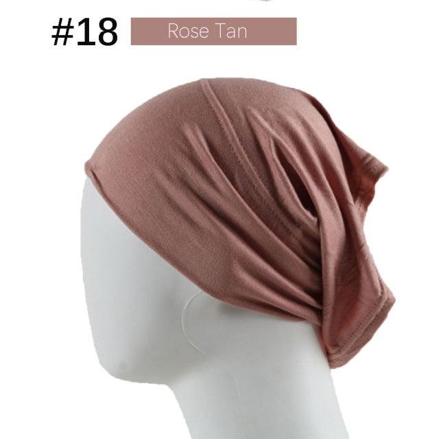 New Winter Autumn Soft Solid Color Inner Hijab  Cap Lightweight Muslim Turban Elegant Hijab Caps Hat Islam Under Scarf  Undercap Bonnet Color Soft Jersey Stretch Hijab's Tube Cap Hat Hijab Bonnet Muslim Women Scarf Turbans Head For Women