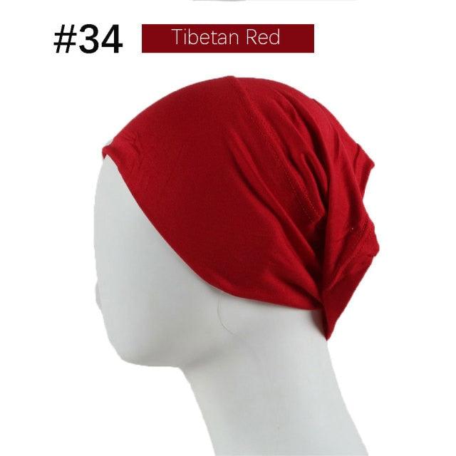 New Winter Autumn Soft Solid Color Inner Hijab  Cap Lightweight Muslim Turban Elegant Hijab Caps Hat Islam Under Scarf  Undercap Bonnet Color Soft Jersey Stretch Hijab's Tube Cap Hat Hijab Bonnet Muslim Women Scarf Turbans Head For Women