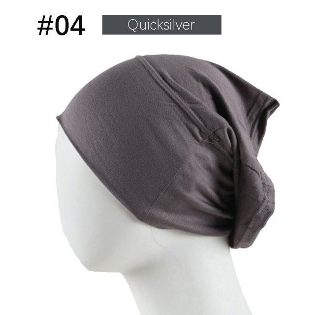 New Winter Autumn Soft Solid Color Inner Hijab  Cap Lightweight Muslim Turban Elegant Hijab Caps Hat Islam Under Scarf  Undercap Bonnet Color Soft Jersey Stretch Hijab's Tube Cap Hat Hijab Bonnet Muslim Women Scarf Turbans Head For Women
