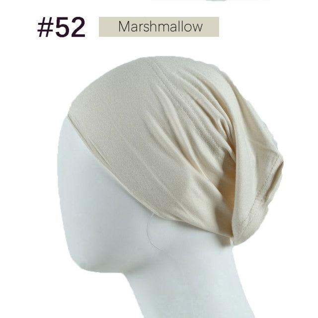 New Winter Autumn Soft Solid Color Inner Hijab  Cap Lightweight Muslim Turban Elegant Hijab Caps Hat Islam Under Scarf  Undercap Bonnet Color Soft Jersey Stretch Hijab's Tube Cap Hat Hijab Bonnet Muslim Women Scarf Turbans Head For Women