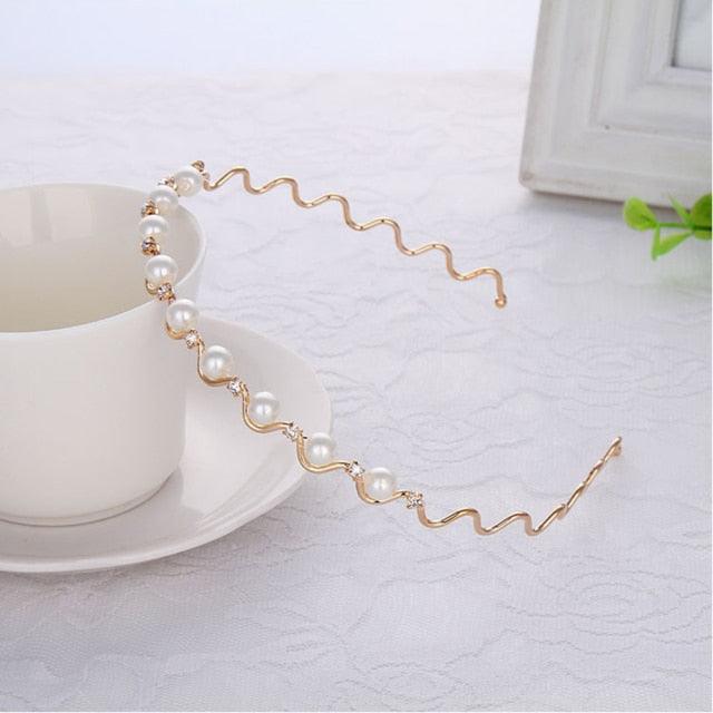 New Women Elegant Full Pearls Simple Hairbands Sweet Headband Hair Hoops Holder Ornament Head Band Lady Fashion Hair Accessories