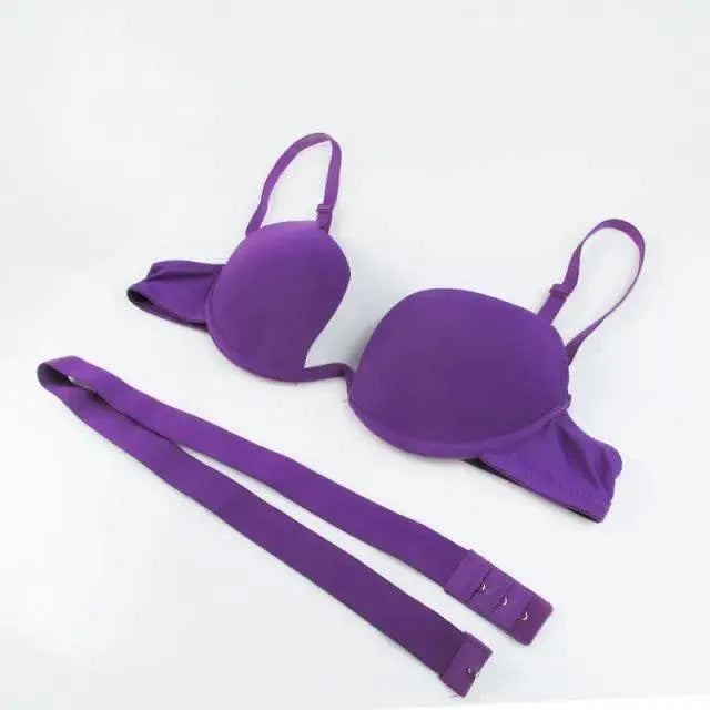New Women Lingerie U Backless Bras Underwear Deep U Low Cut Push Up Bra Female Breathable Bra