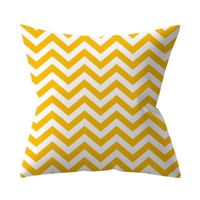 New Yellow Cushion Cases Modern Fashion Abstract Art Decorative Modern Pillow Covers Beautiful Pattern Square Pillow Case Sofa Car Couch Decorative Cover For Pillows 45x45CM