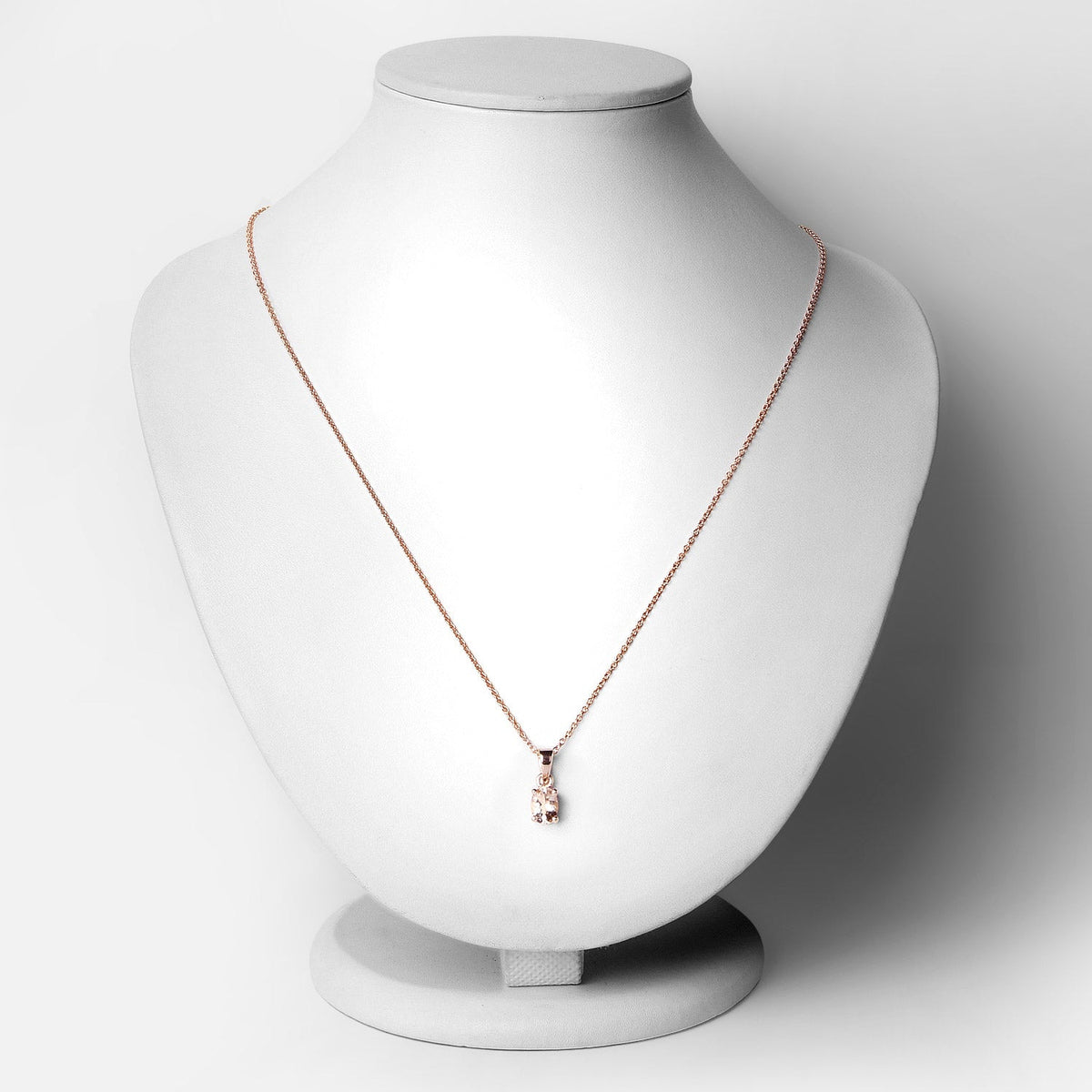 0.70 ct Genuine Morganite .925 Sterling Silver Pendant
