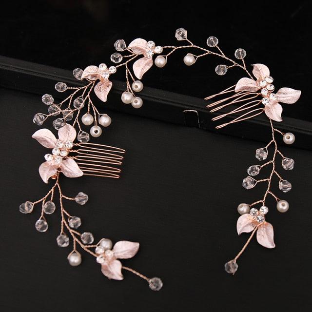 Pearl Leaf Comb Headband Hair Accessories For Women Tiara Headband Wedding Accessories Headband on the head Gorgeous Hair Accessories For Women