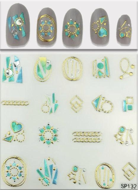 Plant Laser Abstract Lady Face Nail Decals Sliders Paper Art Decor Gel Polish Sticker Manicure Foils 3D Rhinestone Sticker Fun Nail Art Stickers Decal 3D Self-Adhesive Abstract Face Curve Graffiti Nail Design for Acrylic Nail Supplies