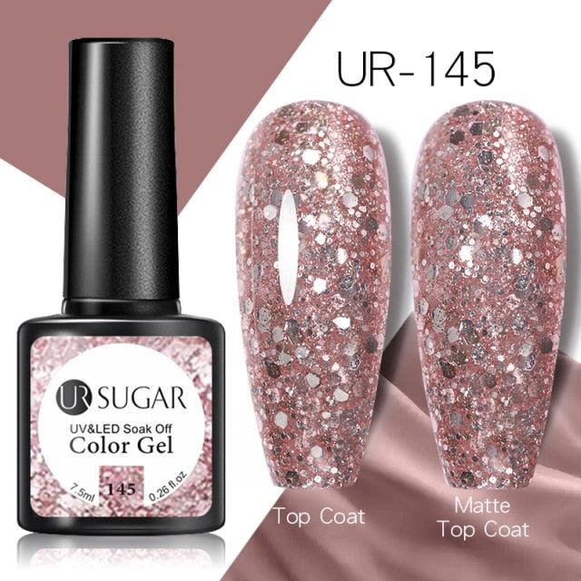 Popular 2022 Modern New Elegant Silver Purple Nail Gel Polish 7.5ml UV Manicuring Elegant Glossy Colororful Stylish Nail Design For Women