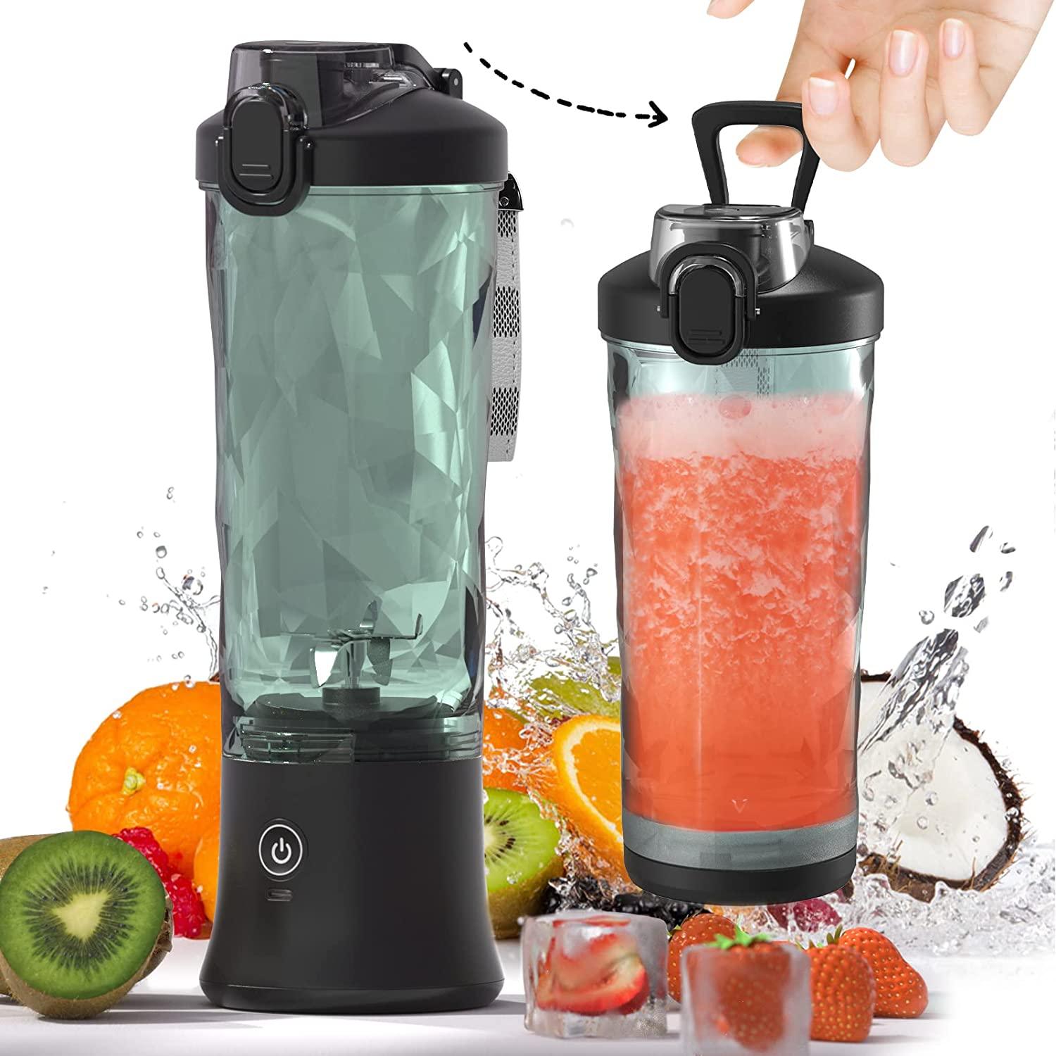Portable Blender 600ml Electric Juicer Fruit Mixers 4000mah Usb Rechargeable Smoothie Mini Blender Personal Juicer Colorful Cup  Personal Size Blender Mini Fruit Mixer Milkshake Smoothie Maker With Usb Rechargeable Juicer