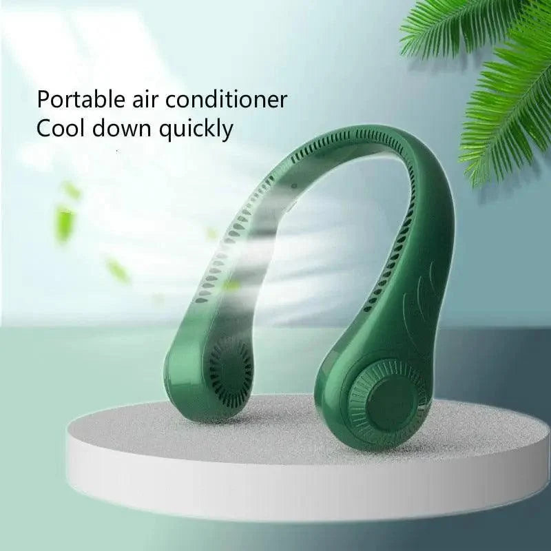 Portable Hanging USB Neck Fan Lazy Hanging Neck Small Wearable Personal Mini Electric Fans 3 Speed Adjustments Hands Free Design For Summber