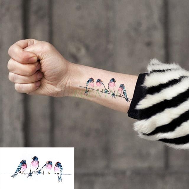 New Waterproof Temporary Sticker Tattoo Flame Heart Star Element Body Art Cute Small Tattoos For Kids Womens