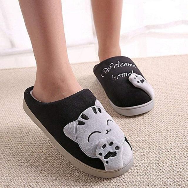 Couples Home Slippers Warm Cute Womans Mens Slipper Winter Shoes New Fashion Casual Fur Plush Slides Winter Slippers For Women House Slippers Fluffy Soft Comfy Fuzzy Slippers Faux Fur Plush Anti-Skid Slippers