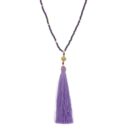 Purple Tassel Necklace!