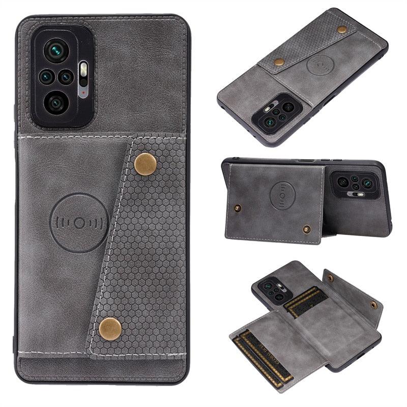 PU Leather Flip Case For Xiaomi Redmi Note 11 11S 10 9 8 9s 9T Mi 12 10T 11T POCO X3 GT X4 Pro F3 Wallet Card Slot Holder Cover Genuine Leather Magnetic Card Holder Folio Cover