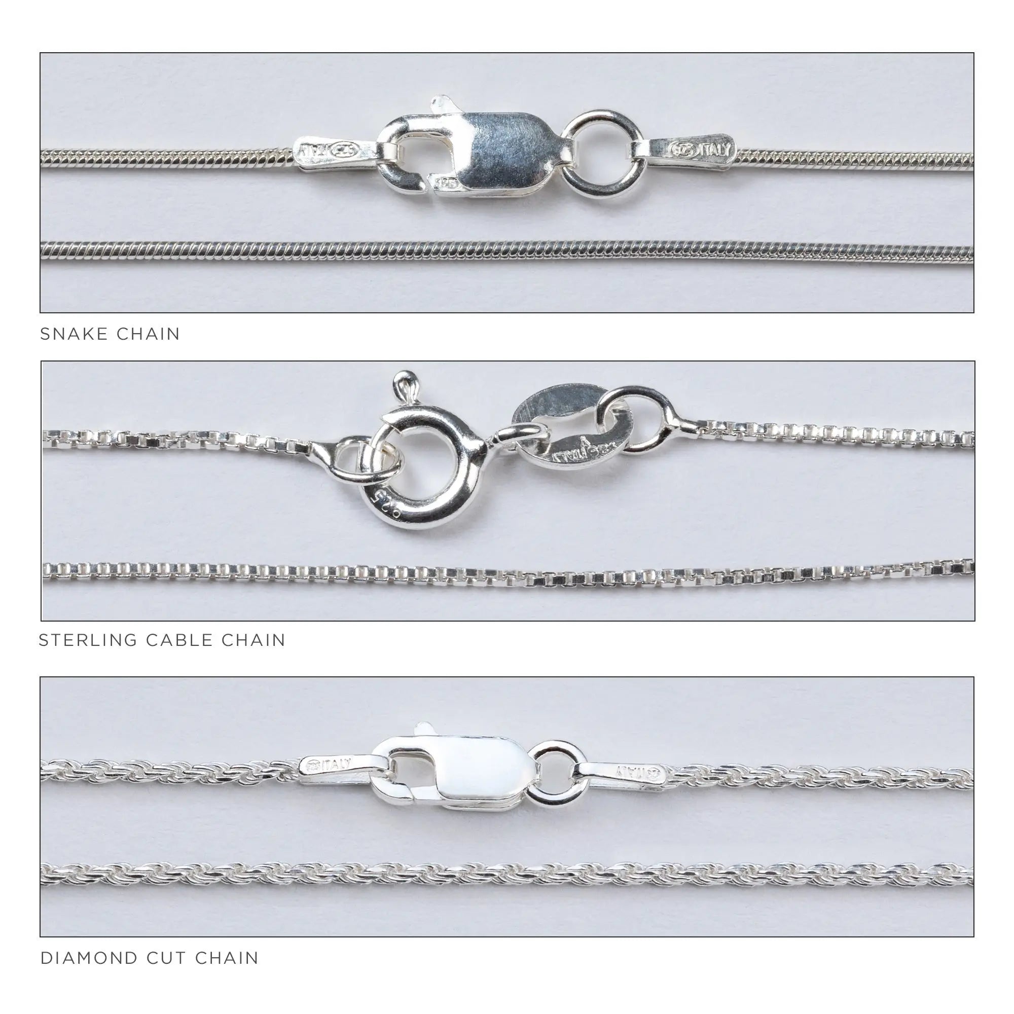 Purple paw and pearl sterling necklace featuring silver snake chain sterling cable chain and diamond cut chain links