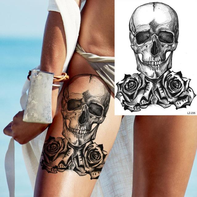 Realistic Lion Temporary Tattoo Black Warrior Sticker Waterproof Luxury Tattoo For Men Women