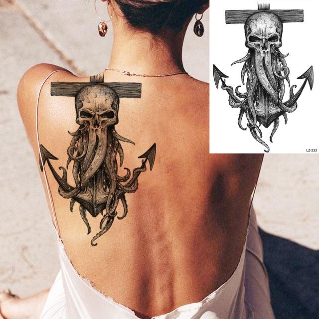 Realistic Lion Temporary Tattoo Black Warrior Sticker Waterproof Luxury Tattoo For Men Women
