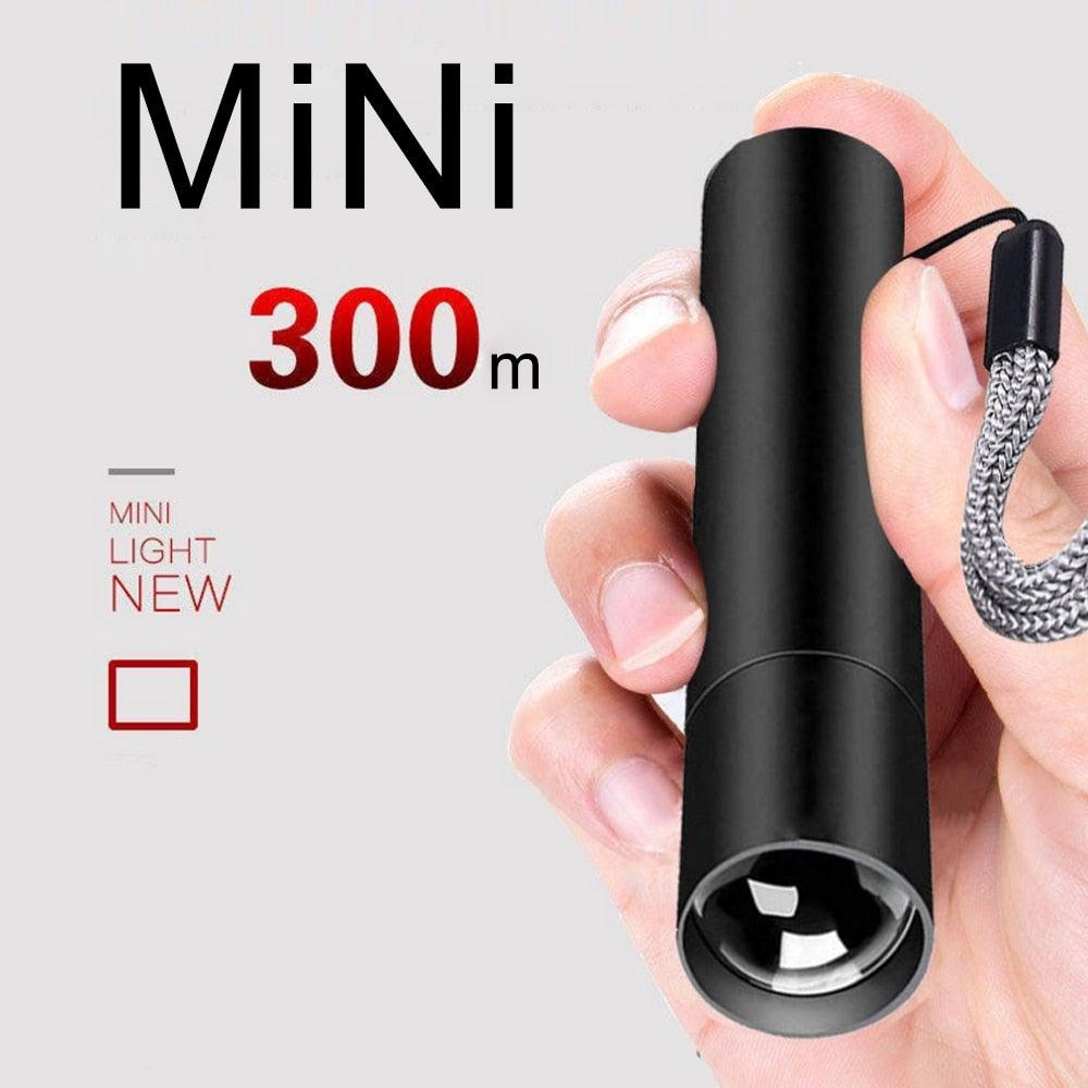 Rechargable Mini Portable Waterproof USB LED  Pocket LED Flashlight Hight Super Bright Flashlight Telescopic Zoom Water Resistant Torch  Great For Indoor/Outdoor Activities Night Camping Hiking